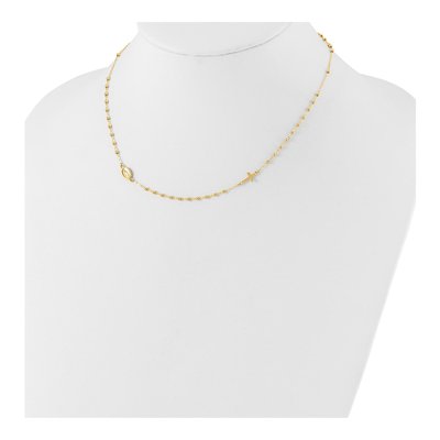 14K Yellow Gold Miraculous Medal Rosary Necklace – view 3