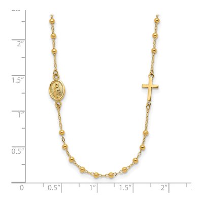 14K Yellow Gold Miraculous Medal Rosary Necklace – view 5