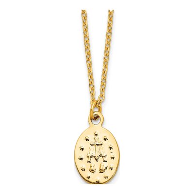 14K Yellow Gold Miraculous Medal Necklace – view 5