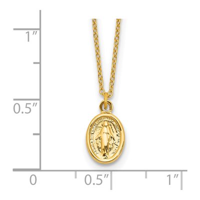 14K Yellow Gold Miraculous Medal Necklace – view 6
