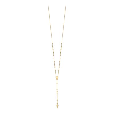 14K Yellow Gold Beaded Rosary Necklace – view 3