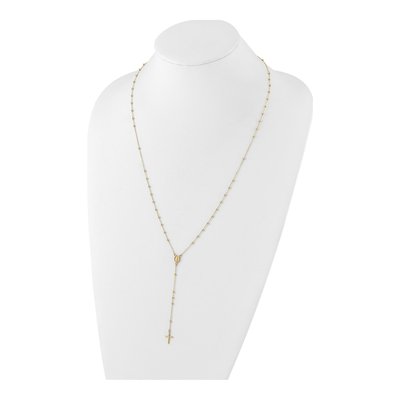 14K Yellow Gold Beaded Rosary Necklace – view 4
