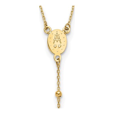 14K Yellow Gold Beaded Rosary Necklace – view 5