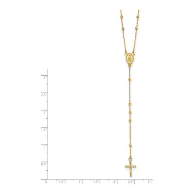 14K Yellow Gold Beaded Rosary Necklace – view 6
