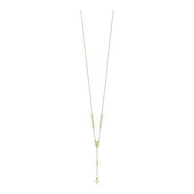 14K Yellow Gold Miraculous Medal Rosary Necklace – view 3