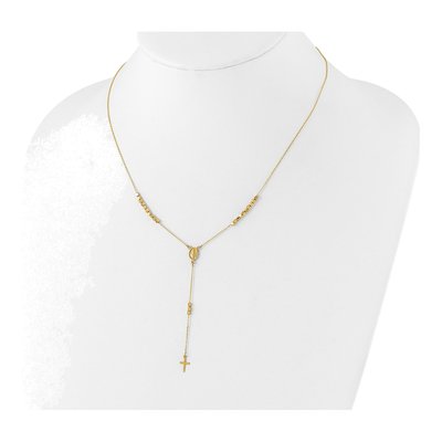 14K Yellow Gold Miraculous Medal Rosary Necklace – view 4