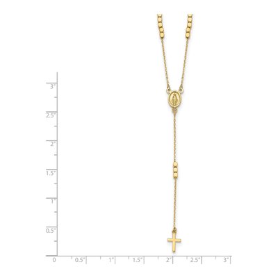 14K Yellow Gold Miraculous Medal Rosary Necklace – view 6