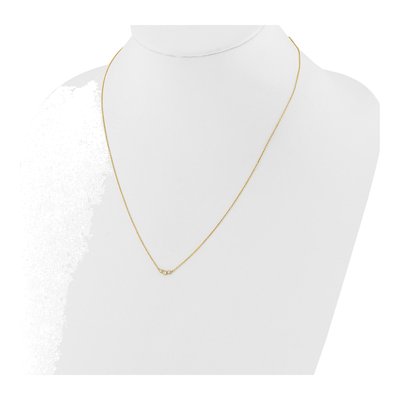 14K Yellow Gold 3-Stone CZ Necklace, 18 in +2 in – view 4
