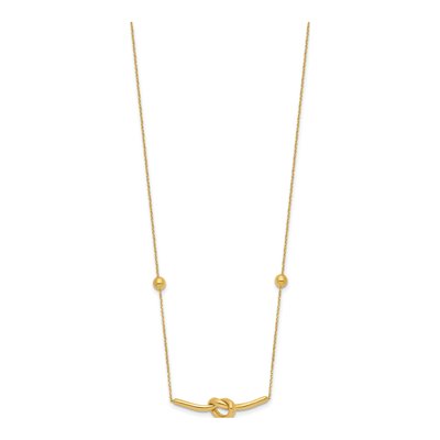 14K Yellow Gold 16-Inch Knotted Bar Pendant Necklace – view 3