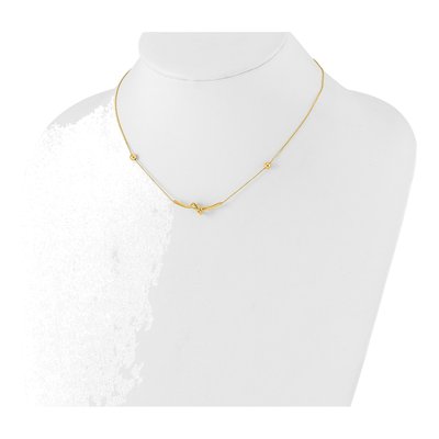 14K Yellow Gold 16-Inch Knotted Bar Pendant Necklace – view 4