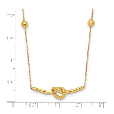 14K Yellow Gold 16-Inch Knotted Bar Pendant Necklace – view 5