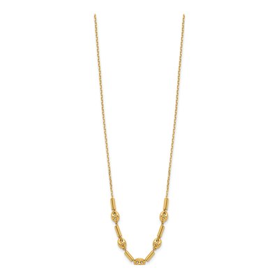 14K Yellow Gold Fancy Link Beaded Necklace – view 3