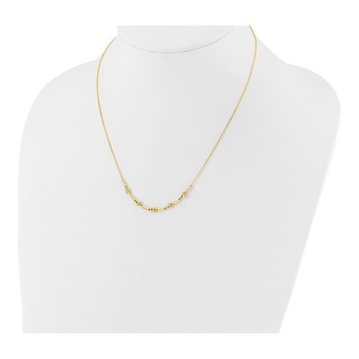 14K Yellow Gold Fancy Link Beaded Necklace – view 4