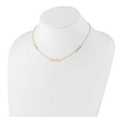 14K Yellow Gold Infinity Symbol Station Necklace – view 2