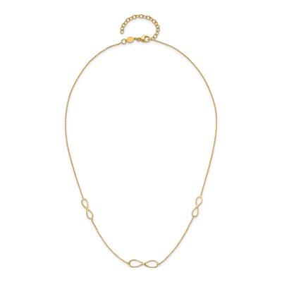 14K Yellow Gold Infinity Symbol Station Necklace – view 3