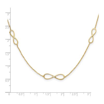 14K Yellow Gold Infinity Symbol Station Necklace – view 4