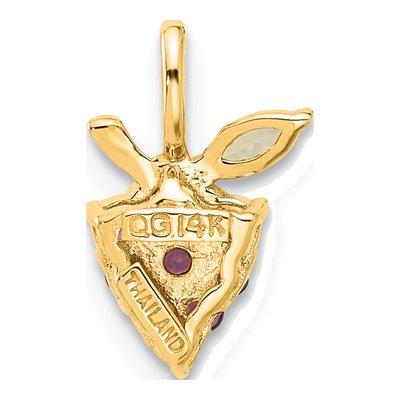 14K Yellow Gold Amethyst & Peridot Grapes Pendant – view 4