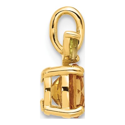 14K Yellow Gold Citrine & Peridot Round Pendant – view 2