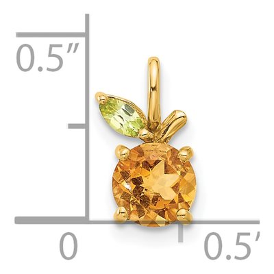 14K Yellow Gold Citrine & Peridot Round Pendant – view 4