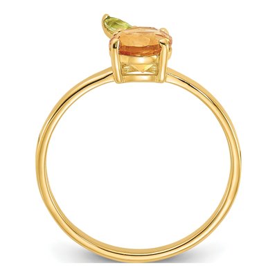 14K Yellow Gold Citrine & Peridot Round Ring – view 3