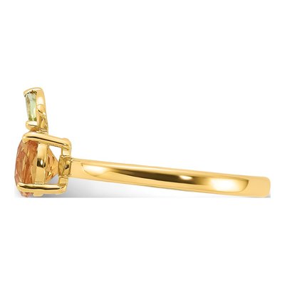 14K Yellow Gold Citrine & Peridot Round Ring – view 4