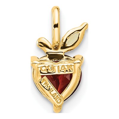 14K Yellow Gold Garnet & Peridot Apple Pendant – view 3