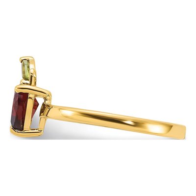 14K Yellow Gold Garnet & Peridot Apple Ring – view 4
