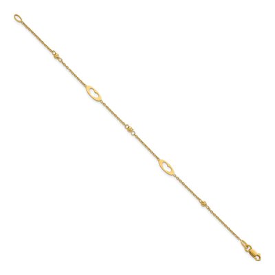 14K Yellow Gold Cut-Out Hearts Bracelet – view 3