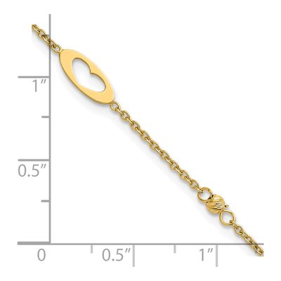 14K Yellow Gold Cut-Out Hearts Bracelet – view 6