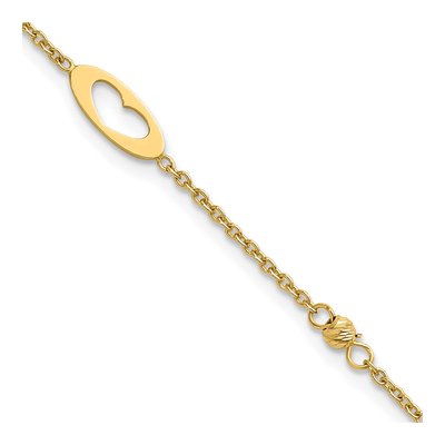 14K Yellow Gold Cut-Out Hearts Bracelet