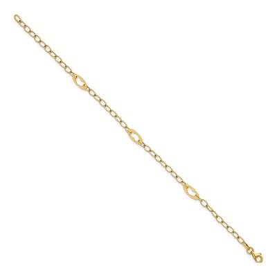 14K Yellow Gold 3.2mm Cut-Out Hearts Cable Chain Bracelet – view 3