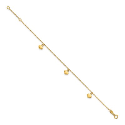 14K Yellow Gold Puffed Heart Bracelet – view 3