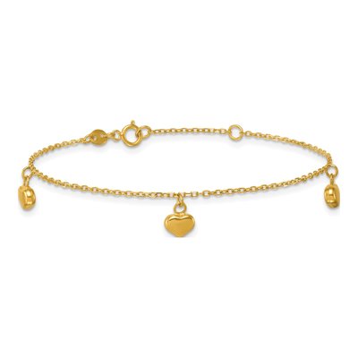 14K Yellow Gold Puffed Heart Bracelet – view 4