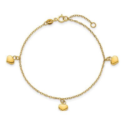 14K Yellow Gold Puffed Heart Bracelet – view 5
