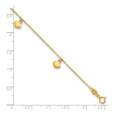 14K Yellow Gold Puffed Heart Bracelet – view 6