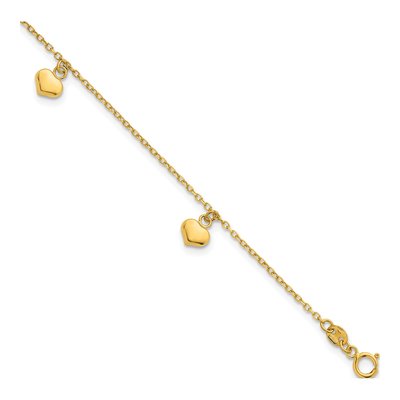 14K Yellow Gold Puffed Heart Bracelet