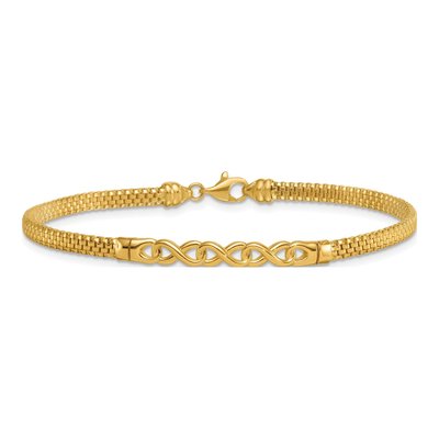 14K Yellow Gold Infinity Mesh Link Bracelet – view 4