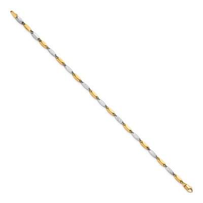 14K Two-Tone Gold Marquise Link Bracelet – view 3