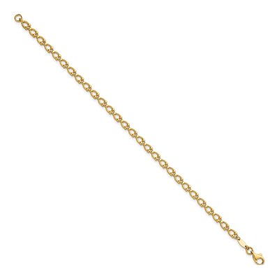 14K Yellow Gold Fancy Beaded Link 7-Inch Bracelet – view 3