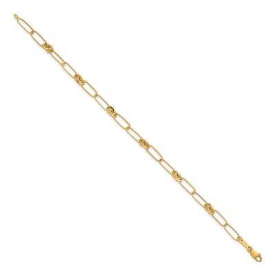 14K Yellow Gold Paperclip Fancy Link Bracelet – view 3