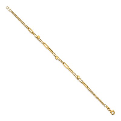 14K Yellow Gold 3.7mm 2-Strand Paperclip Link Chain Bracelet – view 3