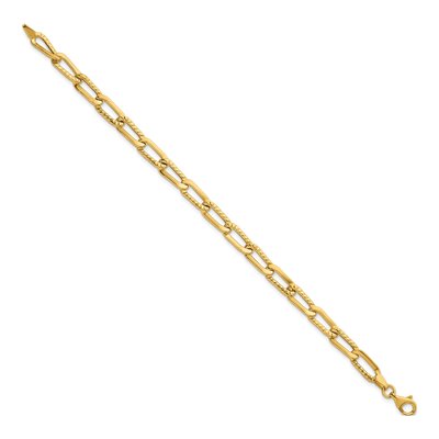 14K Yellow Gold Fancy Long Link Bracelet – view 3