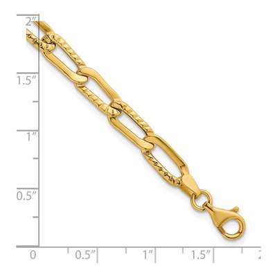 14K Yellow Gold Fancy Long Link Bracelet – view 6