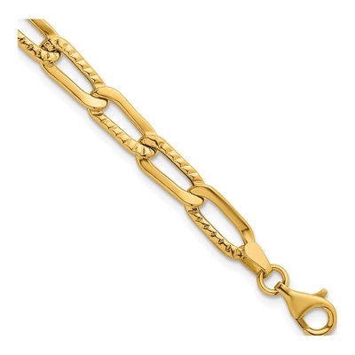 14K Yellow Gold Fancy Long Link Bracelet