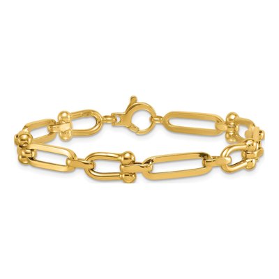 14K Yellow Gold Fancy Cable 7.75-In Bracelet – view 4