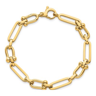 14K Yellow Gold Fancy Cable 7.75-In Bracelet – view 5