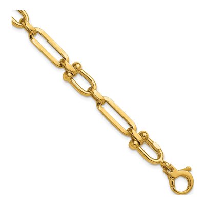 14K Yellow Gold Fancy Cable 7.75-In Bracelet