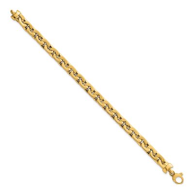 14K Yellow Gold 6.95mm Fancy Link Chain Bracelet – view 3