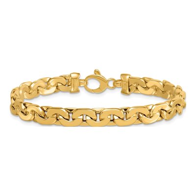14K Yellow Gold 6.95mm Fancy Link Chain Bracelet – view 4