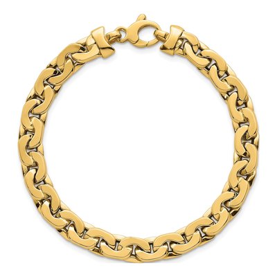 14K Yellow Gold 6.95mm Fancy Link Chain Bracelet – view 5